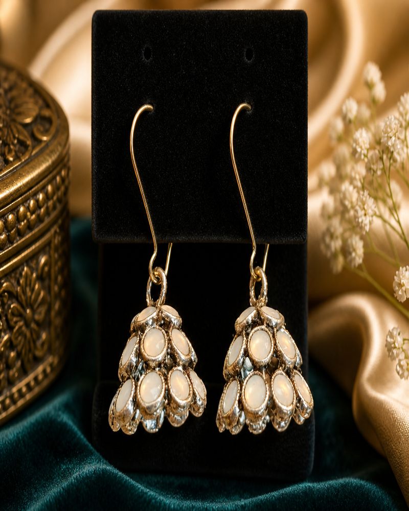Moti Bahaar Mini Jhumka Hook Earrings