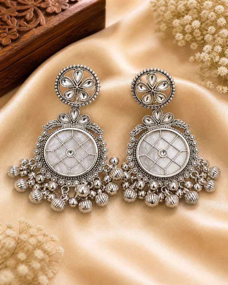 Chandni Mirror Chandbali Earrings
